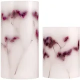 Pauleen Shiny Bloom LED Kerze 2 St. weiß/lila