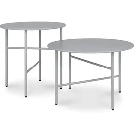 bomoe Finn Beistelltisch Ø 44x46cm + Ø 53x36cm Grau