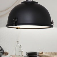 Steinhauer Retro Decken Hänge Lampe Industrie Schwarz Wohn Zimmer