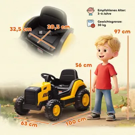 aiyaplay Elektrotraktor Offiziell CAT-lizenziert Gelb