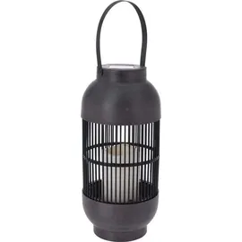 PROGARDEN Solar-Laterne mit LED-Kerze Rattan Schwarz