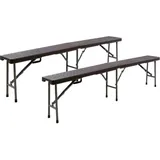 VCM Klappbank 180 x 25 x 43 cm Braun