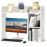 Vevor Schreibtisch Bücherregal 2-stufiger Organizer 94,5 x 24,1 x 73,4 cm Weiß 2 St.
