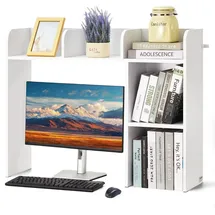 Vevor Schreibtisch Bücherregal 2-stufiger Organizer 94,5 x 24,1 x 73,4 cm Weiß 2 St.