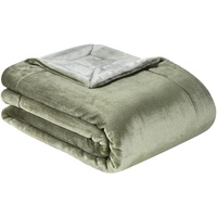 S.Oliver Doublesoft Kuscheldecke 150x200 - super kuschelig & warm, Polyesterflausch Decke dunkelgrün grün