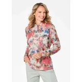 GOLDNER Langarmshirt mit Stehkragen, Jersey in bunt / gemustert | Gr.: 38