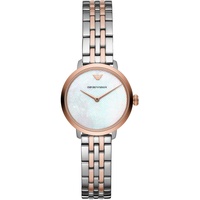 Emporio Armani Uhr für Damen , Zweizeiger Uhrwerk, 28mm Silbernes Edelstahlgehäuse mit Edelstahlarmband, AR11157