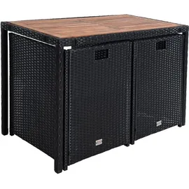 Estexo Polyrattan Set 4-tlg. Schwarz