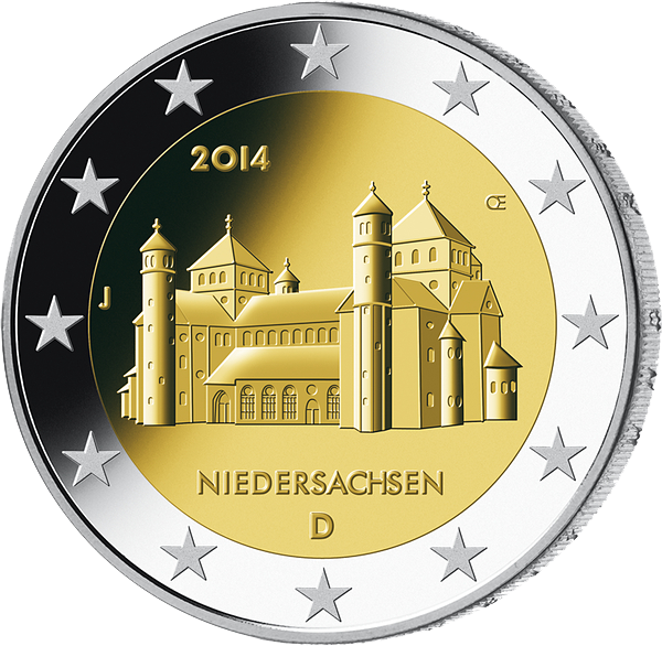 2 Euro Gedenkmünze "Hildesheim – Basilika St. Michael" 2014 in bester Prägequalität prägefrisch - einzeln