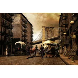 Fototapete PAPERMOON "Altes New York", bunt, B:3,50m L:2,60m, Vlies, Tapeten