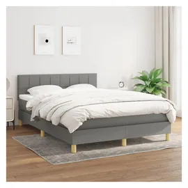 vidaXL Boxspringbett 140 x 200 cm Dunkelgrau