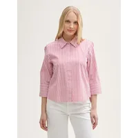 Tom Tailor Langarmbluse Loose Fit Bluse mit Streifenmuster rosa