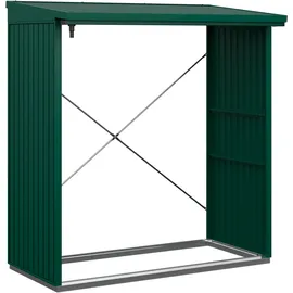 Hörmann Kaminholzregal Trend-V Typ 2 Metall 181 x 103 x 198 cm moosgrün