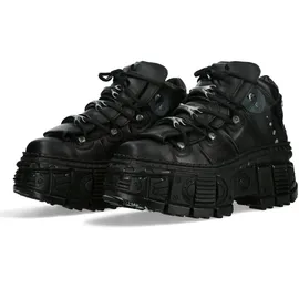 New Rock "Plateau Boots Wall106-S12", Herren, Gr. 39 Normalschaft, schwarz, Obermaterial: 100% Rindnappaleder CNA., Schuhe Sneaker, Handgefertigt, Made in Spain