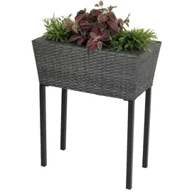 Harms DS Hochbeet, Rattan-Optik, 2er Set, Pflanzkasten