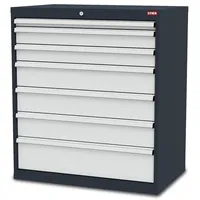 Stier Schubladenschrank Stahl 900x575x1020 mm blau 7 Schubladen