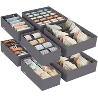Songmics Unterwäsche-Organizer 8er Set grau