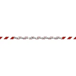 Fußbodenaufkleber Bitte mind. 1,5 m...,Folie m. Acrylatkleber,rutschh.,1500x50mm