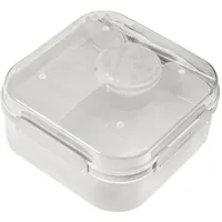 BranQ - Home essential - praktische Lunchbox 1,6l LIDO mit Besteck(Gabel und Messer) und einem Schraubverschlussbehälter für Sauce oder Nüsse, BPA-frei, perfekt für Salate und Snacks, Creme