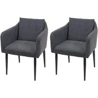 Mendler 2er-Set Esszimmerstuhl HWC-H93, Küchenstuhl Lehnstuhl Stuhl ~ Stoff/Textil