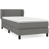 vidaXL Boxspringbett mit Matratze Dunkelgrau 90x190 cm Stoff1389284