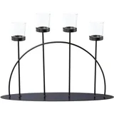 Creativ deco Teelichthalter Weihnachtsdeko (1 St), auch als Adventskranz geeignet, Höhe ca. 25 cm schwarz