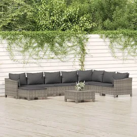 vidaXL Garten-Lounge-Set 9-tlg. grau