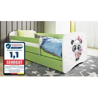 raumhirsch furniture Kinderbett Panda 80 x 180 cm Holzwerkstoff grün