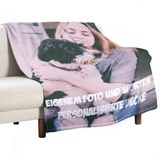 Personalisierte Decke, Fotodecke mit Eigenem Foto, Individuelle Decke mit Foto und Worten Geburtstage und Weihnachten Personalisierte Geschenke für Mama, Papa, Kind, Liebhaber, Freund, 100x150cm