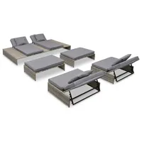 vidaXL Garten-Lounge-Set 5-tlg. grau 42889