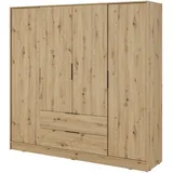 masseno Drehtürenschrank CATERINA 206 x 200 x 51 cm Braun