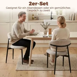 Homcom Esszimmerstuhl Polyester beige 2er Set