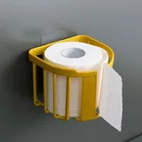 Wandmontierter Toilettenpapierhalter Aus Abs, Ohne Bohren, Für Toilettenpapier, Dusche Und Küche – Gelb