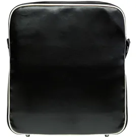 LOGOSHIRT Schultertasche "Trabant - Ein riesen Fahrvergnügen", Damen, Gr. B/H/T: 12cm x 38cm x 32cm, schwarz-weiß (schwarz, weiß), Lederimitat, bedruckt, mehrfarbig, Taschen Schultertasche, mit kultigem Trabant-Frontdruck
