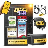 Solakon Solakon® 830W Balkonkraftwerk 800W komplett Steckdose - Balkonkraftwerk 800 Watt Wechselrichter 600W - Solaranlage Komplettset mit 415W Solarmodule