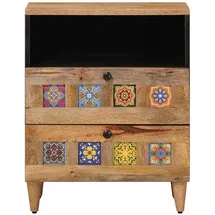 vidaXL Nachtschrank Natur 50 x 33 x 60 cm Beige