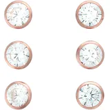 VIVANCE Ohrstecker-Set 925 Silber rotvergoldet 3er-Set rot 4mm