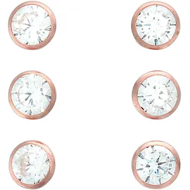 VIVANCE Ohrstecker-Set 925 Silber rotvergoldet 3er-Set rot 4mm