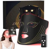 LED Rotlichtlampe Gesicht mit Kühlmaske, Nahinfrarotlicht + 7 Farben LED Rotlichtlampe Gesicht, Anti-Aging/Akne, Aufhellung, Faltenbehandlung, Pflegegerät und Schön für alle Hauttypen, zu Hause