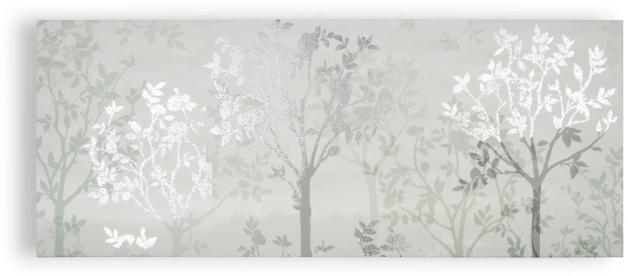 Leinwandbild LAURA ASHLEY "Misty Woodland" Bilder Gr. Ø, Leinwandbild,, grau Leinwandbild Metallic 100x40cm