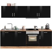 Held MÖBEL Küchenzeile »Tinnum«, mit E-Geräten, Breite 240 cm, schwarz