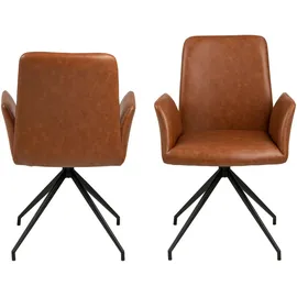 VCM Esszimmerstuhl Nadine cognac Kunstleder schwarz