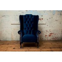 JVmoebel Ohrensessel, Chesterfield Ohrensessel 1 Sitzer Design Sessel blau