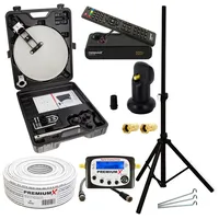 PremiumX Camping Satelliten Anlage Satellitenschüssel HD TV Receiver SAT-Finder