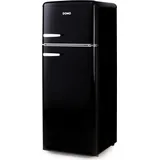 DOMO collection DO91704R Retro-Kühl-Gefrierkombination (206 l, 1445 mm hoch, Schwarz)