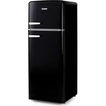 DOMO collection DO91704R Retro-Kühl-Gefrierkombination (206 l, 1445 mm hoch, Schwarz)