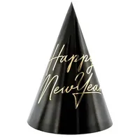 Partydeco Partyhut 6 St. Schwarz/Gold