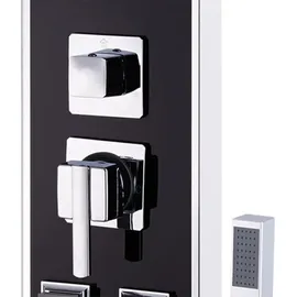 vidaXL Duschpaneel Glas 18×42,1×120 cm Schwarz