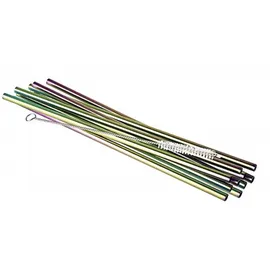 APS Trinkhalme Edelstahl 10 St. Regenbogen-Look