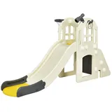 KOMFOTTEU Rutsche 6 in 1 Kinderrutsche, mit 140cm Rutschbahn, für 3-8 Jahre gelb